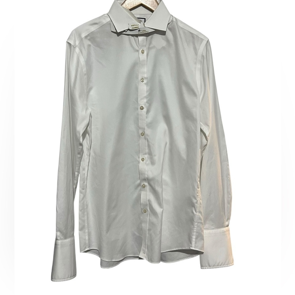 Charles Tyrwhitt French Cuff Men White Dress Shirt Extra Slim Fit Non Iron 16/36